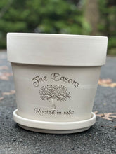 Load image into Gallery viewer, Personalized Tree of Life Flower Pot – Family Name with “Rooted in Love”