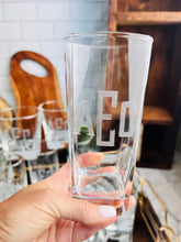 Load image into Gallery viewer, Hand Cut Monogrammed Square Highball Glass
