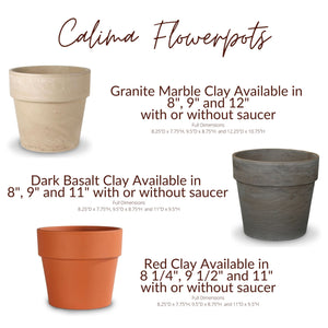 Custom Paw Print | Deep Etched Clay Flower Pot | Engraved Flowerpot | Terra cotta, White Granite Marble, Red, or Dark Basalt Clay