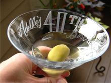 Load image into Gallery viewer, Hand Cut Personalized Birthday Martini Glass