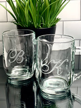Load image into Gallery viewer, 20 oz Glass Coffee Mug with Monogram, Thirsty + Vine at $20