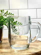 Load image into Gallery viewer, Set of 4 | 20 oz Glass Coffee Mug with Monogram