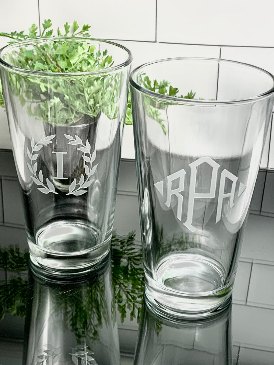 Etched Pint Glasses