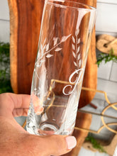 Load image into Gallery viewer, Monogram Stemless Champagne Flute – Single Script Initial &amp; Optional Date