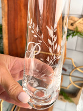 Load image into Gallery viewer, Monogram Stemless Champagne Flute – Single Script Initial &amp; Optional Date