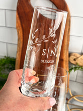 Load image into Gallery viewer, Couples Initials Champagne Flute – Personalized Stemless Glass Pair