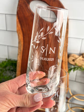 Load image into Gallery viewer, Couples Initials Champagne Flute – Personalized Stemless Glass Pair