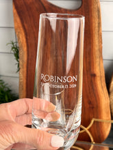 Load image into Gallery viewer, Family Name Stemless Champagne Flute – Personalized with Date