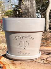 Load image into Gallery viewer, Personalized Family Name Flower Pot – Engraved Monogram &amp; Date – Custom Initial