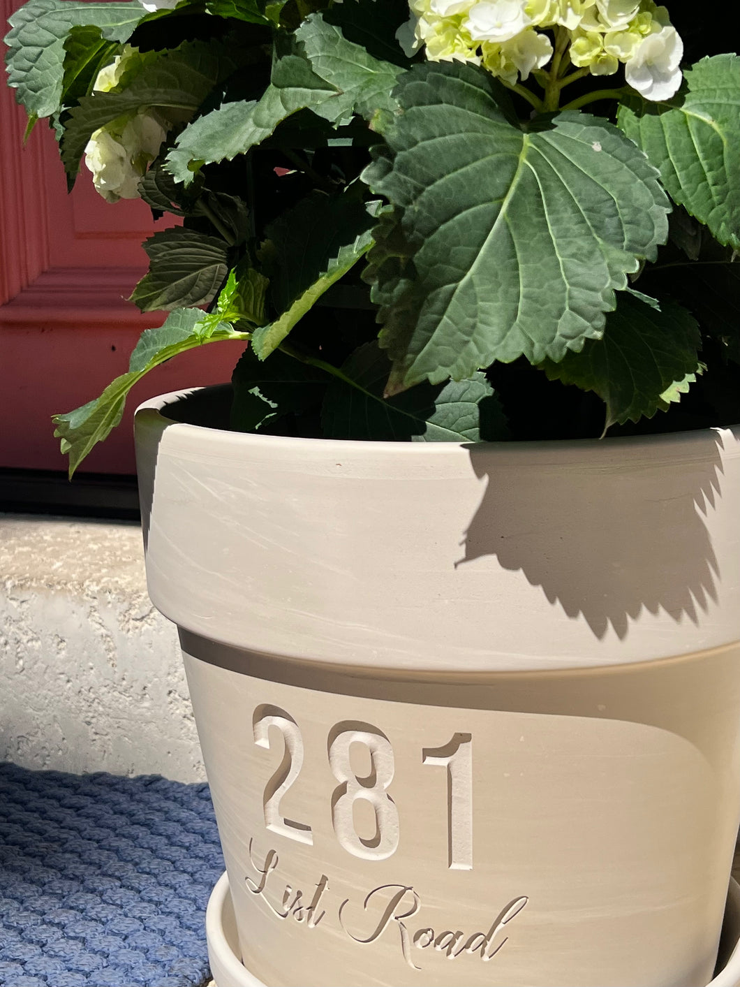 granite plant pot Large White Granite Clay Flower Pot with Custom Address