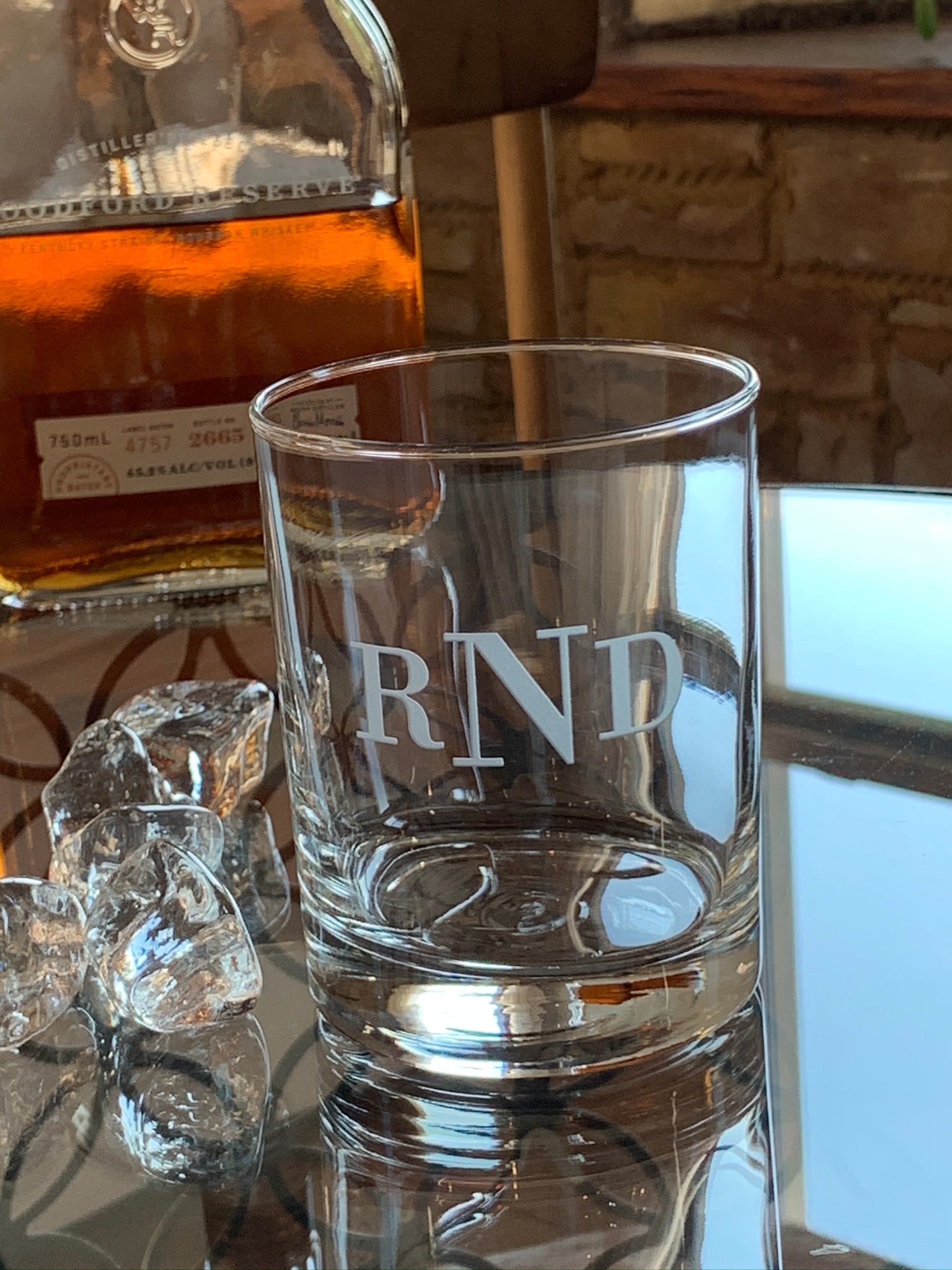 Personalized Rocks Glasses with Frosted Etched Bottom (Set of 2)