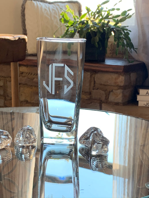 Monogrammed 16 oz Square Beverage Hiball