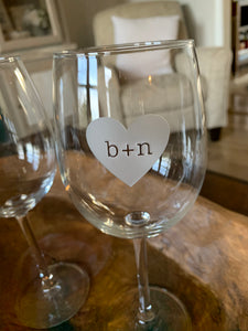 Forever Stamped in My Heart Wine Glass, 16 oz