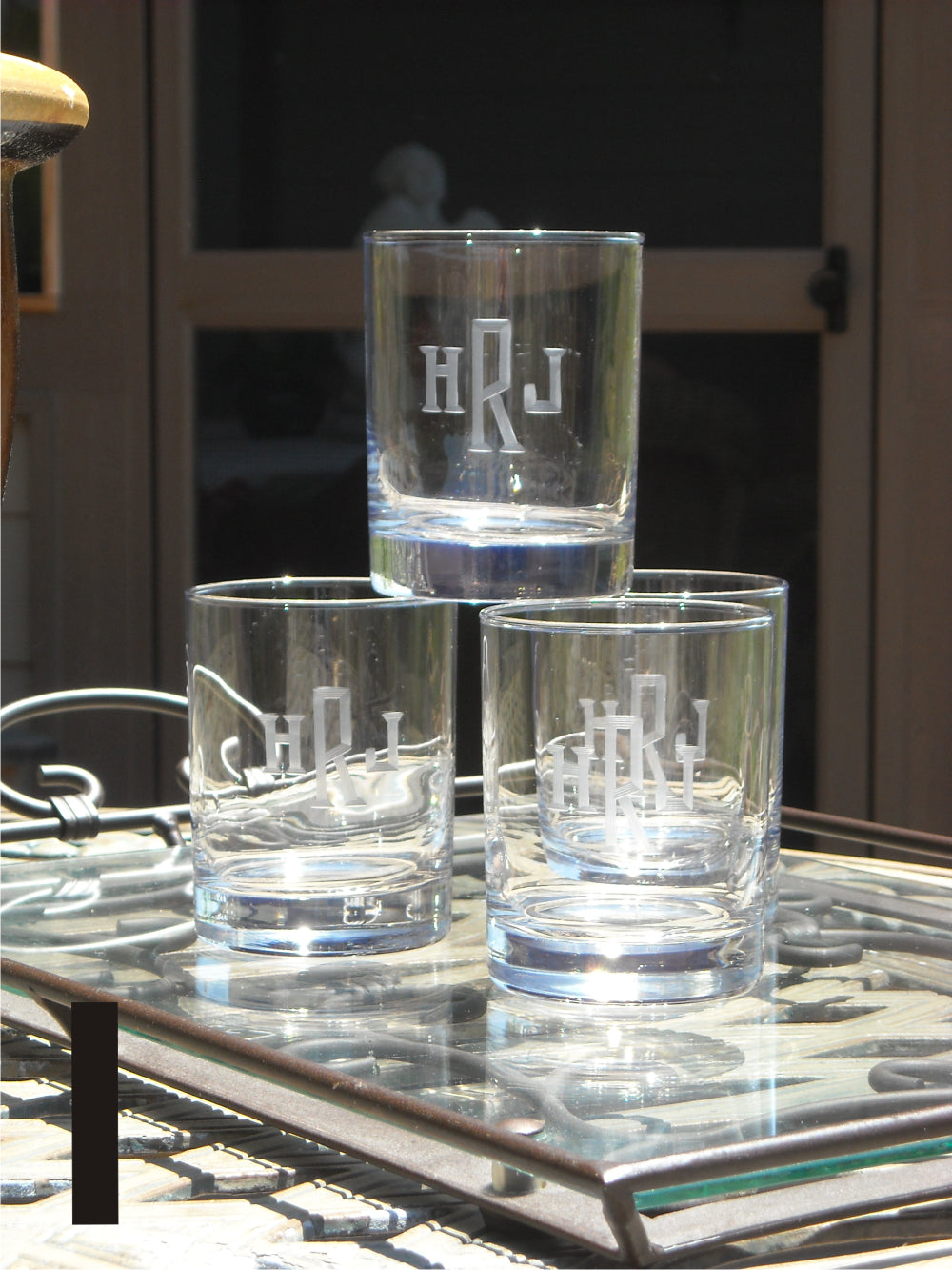 Set 2024 of 8 Monogrammed Glasses, Engraved Acrylic