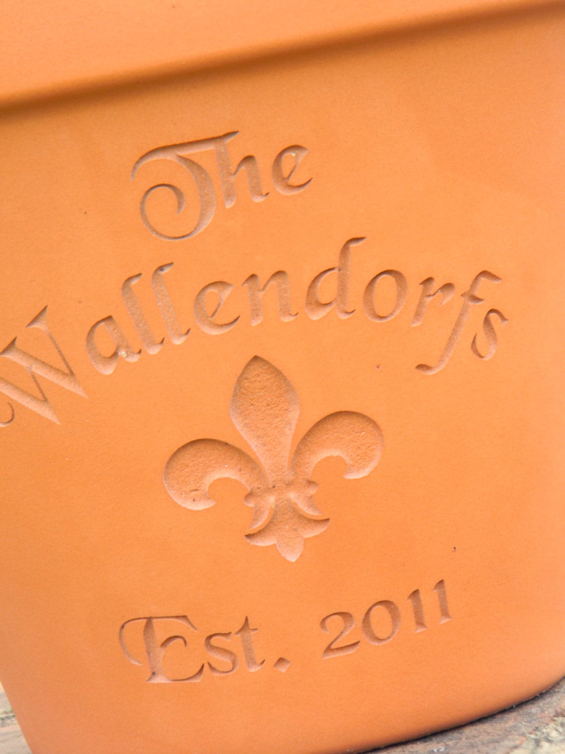 fleur de lis plant pots Engraved Custom Carved Fleur de Lis Terra Cotta Flower Pot | Planter
