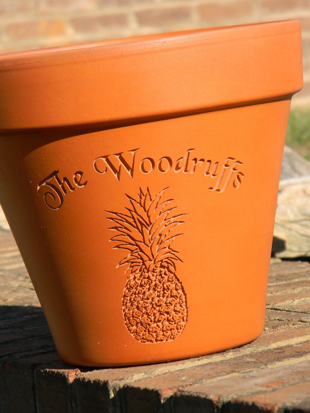 pineapple planter pot Engraved Custom Carved Terra Cotta Flower Pot | Pineapple | Gift for New Home