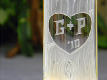 Load image into Gallery viewer, Custom Hand Cut Carved Tree Glass Vase