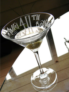 Birthday Martini Glass | Hand Painted Personalized Gifts