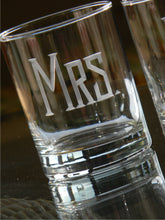 Load image into Gallery viewer, Hand Cut Mr. and Mrs. Rocks Glass | Set of 2