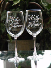 Load image into Gallery viewer, Hand Engraved Mother of the Bride or Mother of the Groom Wine Glass