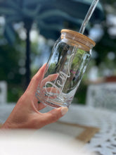 Load image into Gallery viewer, 12 oz Glass Soda Can with Bamboo Lid &amp; Glass Straw