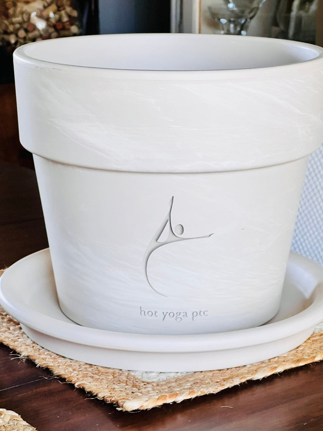 large engraved plant pot Custom Logo | Deep Etched Custom Clay Flower Pot | Engraved Flowerpot