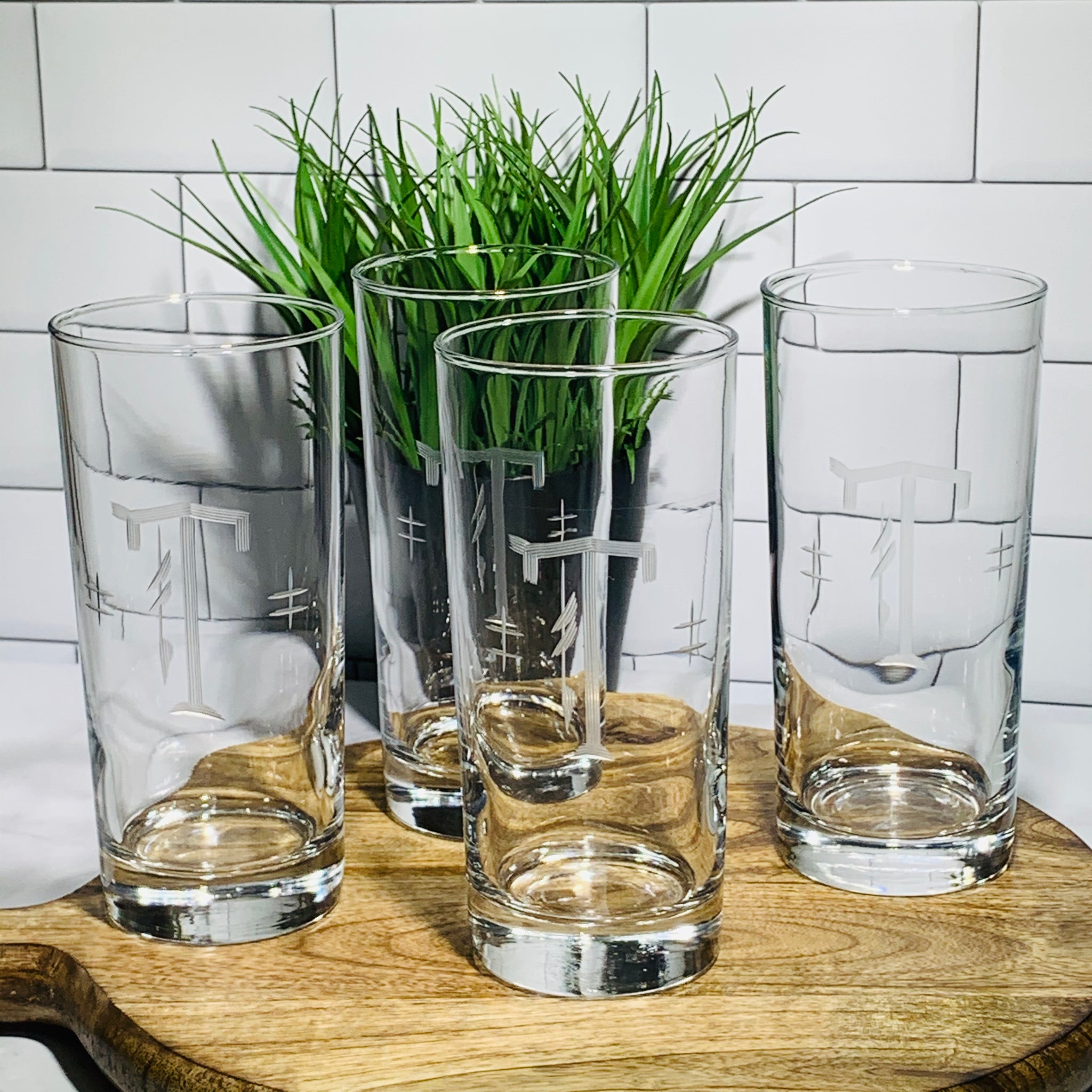 Handcrafted Drinking Glass Set of 4