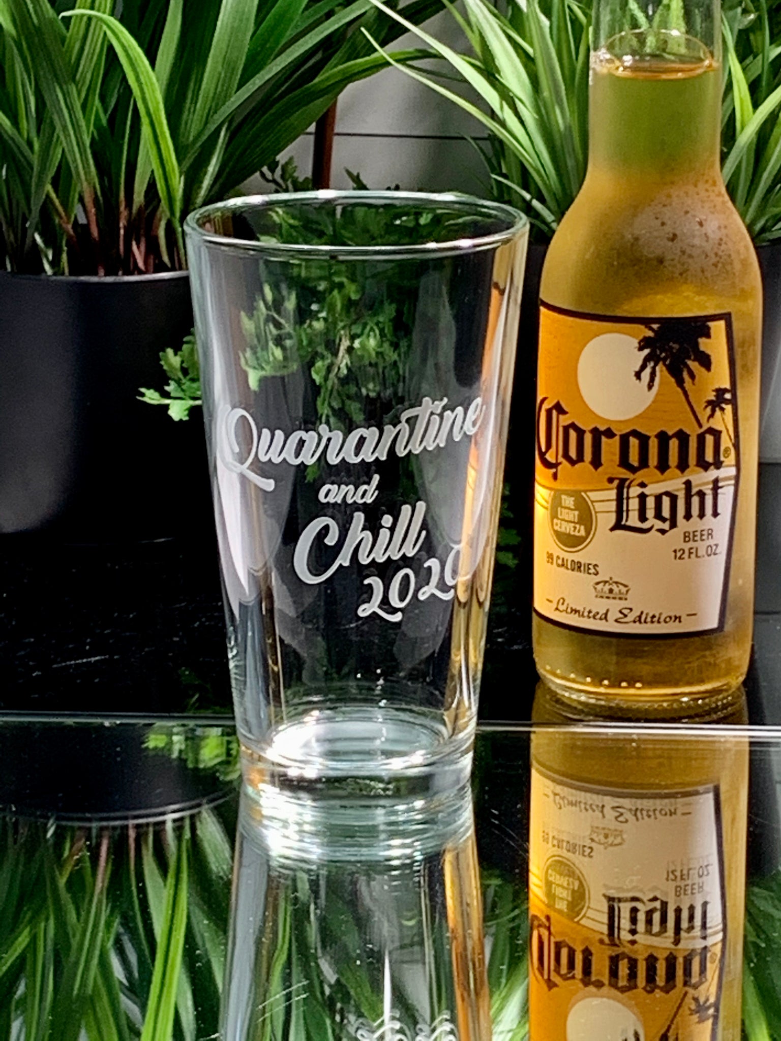 Quarantine and Chill Pint Beer Glass