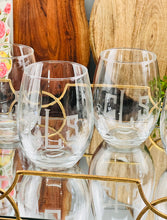Load image into Gallery viewer, Hand Cut Monogrammed Stemless Wine Glass