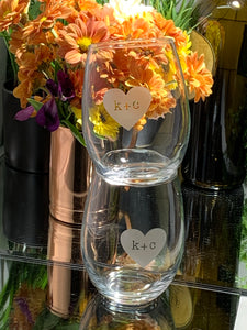 Forever Stamped in My Heart Stemless Wine Glass