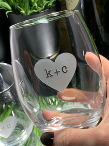 Set of 4 | Forever Stamped in My Heart Stemless Wine Glass