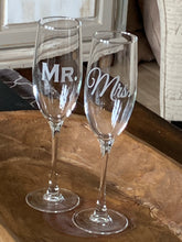 Load image into Gallery viewer, Mix and Match, Mr &amp; Mrs Champagne Toasting Flutes | Set of 2