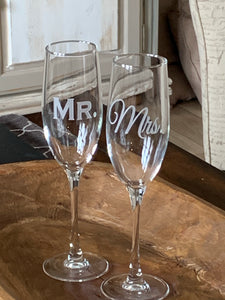 Mix and Match, Mr & Mrs Champagne Toasting Flutes | Set of 2