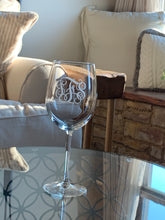Load image into Gallery viewer, Etched Monogrammed Wine Glass, 16 oz