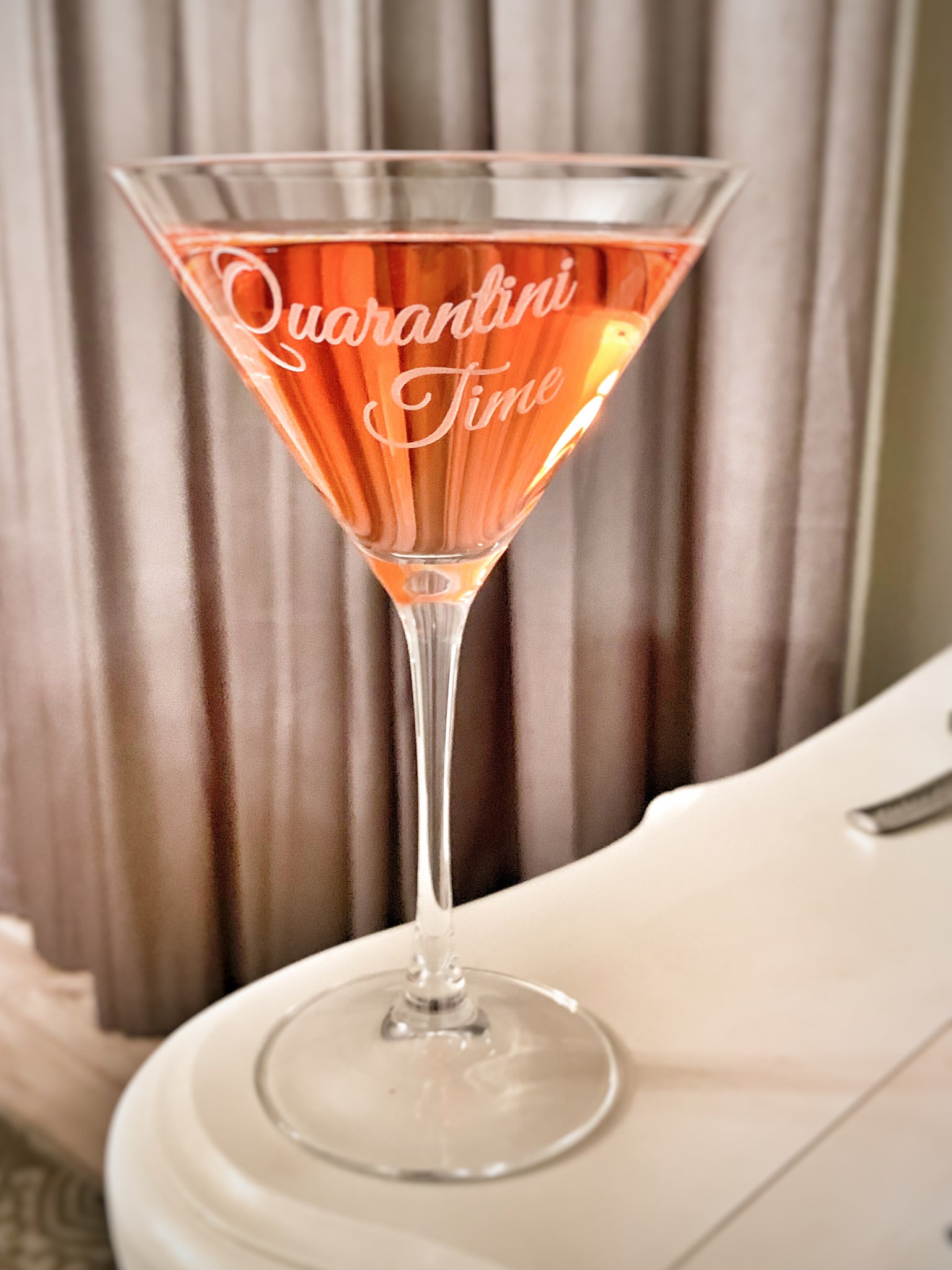 Personalized Quarantini Martini Glass