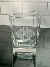 Load image into Gallery viewer, Monogrammed Square Rocks Glass, 13 oz