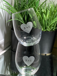 Forever Stamped in My Heart Stemless Wine Glass