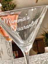 Load image into Gallery viewer, Personalized &quot;Quarantini&quot; Martini Glass