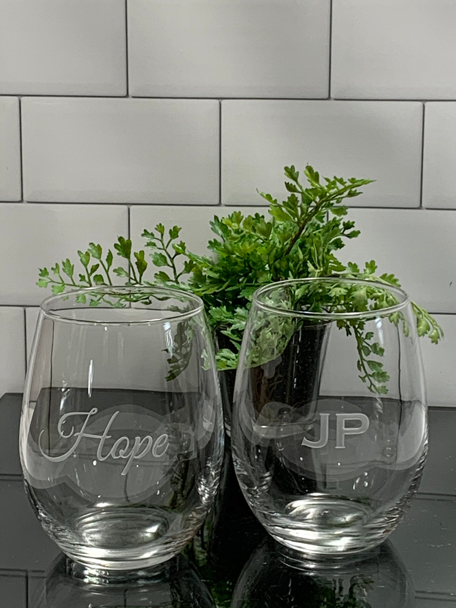 Wine Glasses 21oz, Stemless, set/4, personalized