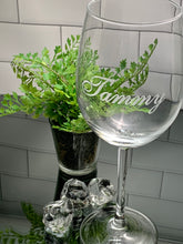 Load image into Gallery viewer, 16 oz Personalized Etched Wine Glass, Thirsty + Vine at $20