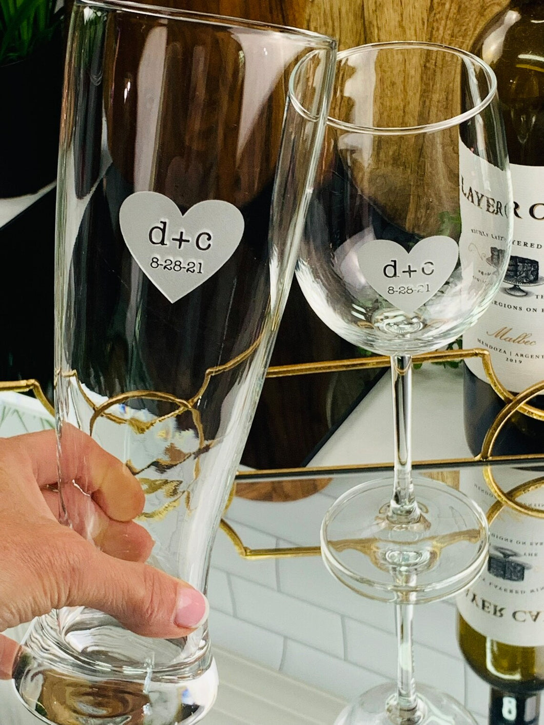 Mix and Match Pilsner| Wine Forever Stamped in My Heart Glasses